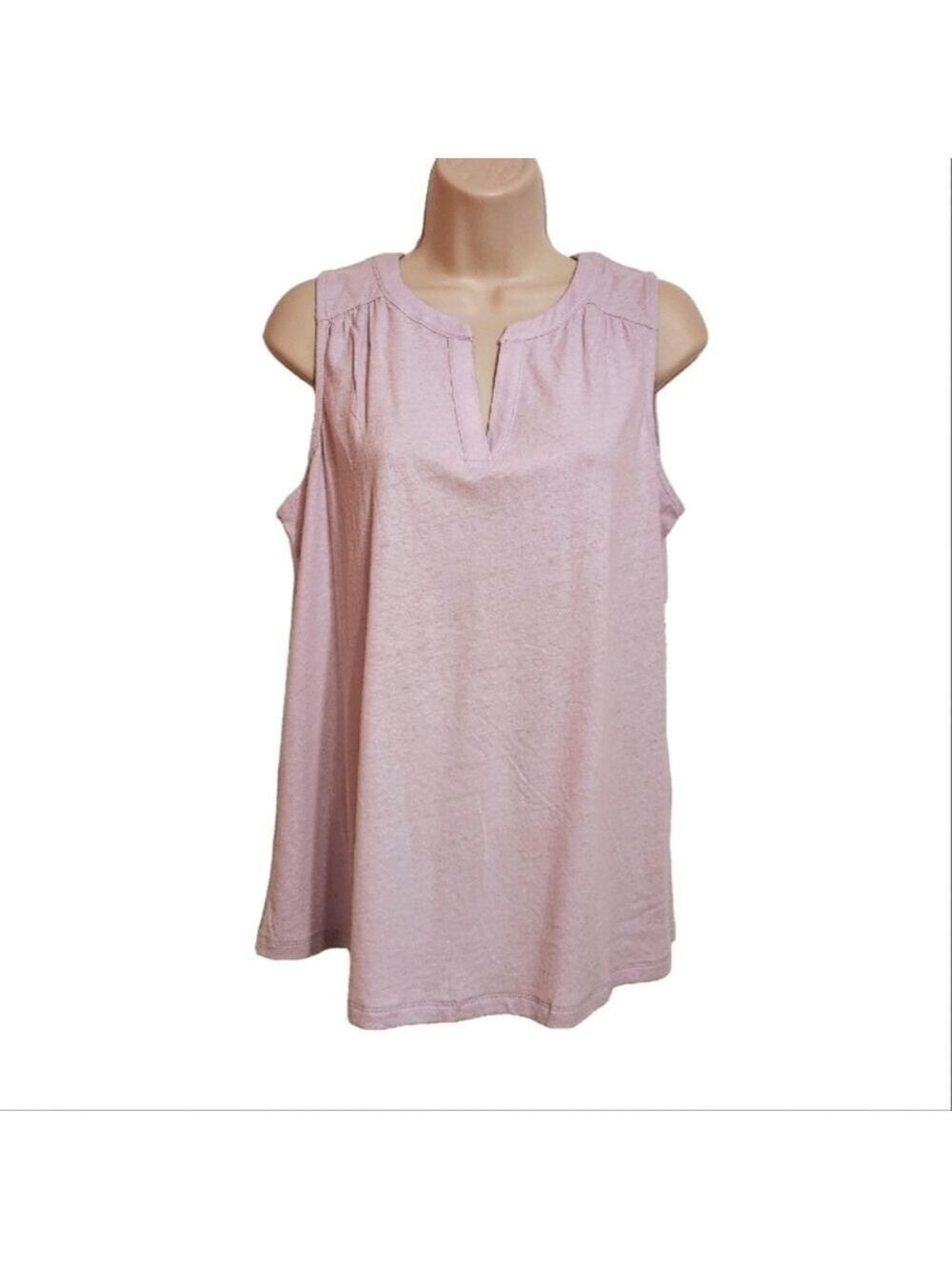 Style & Co Purple Linen Blend Tank Top Small